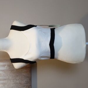 NWT Have black and white zip back crop top with cut outs
